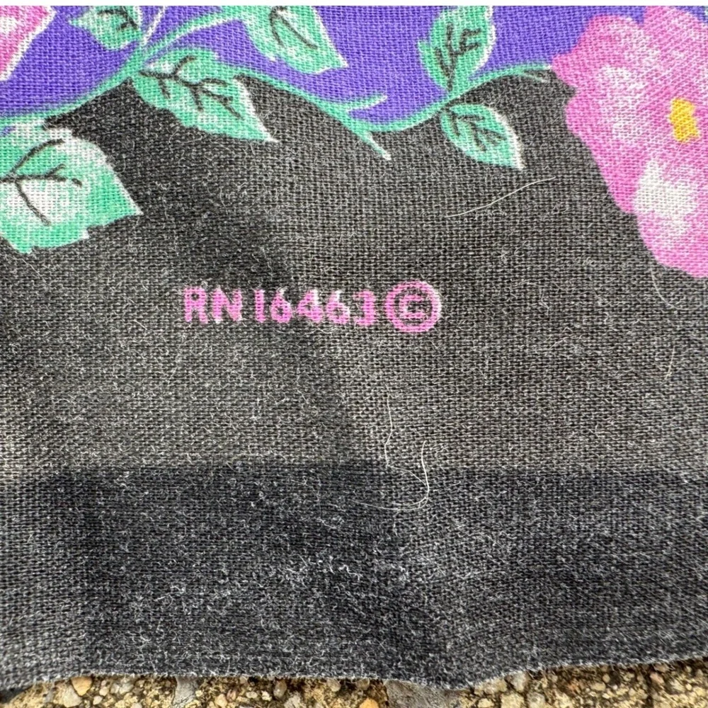 Vintage Harley Davidson Pegasus Bandana Purple Black Rose Made in USA RN16463